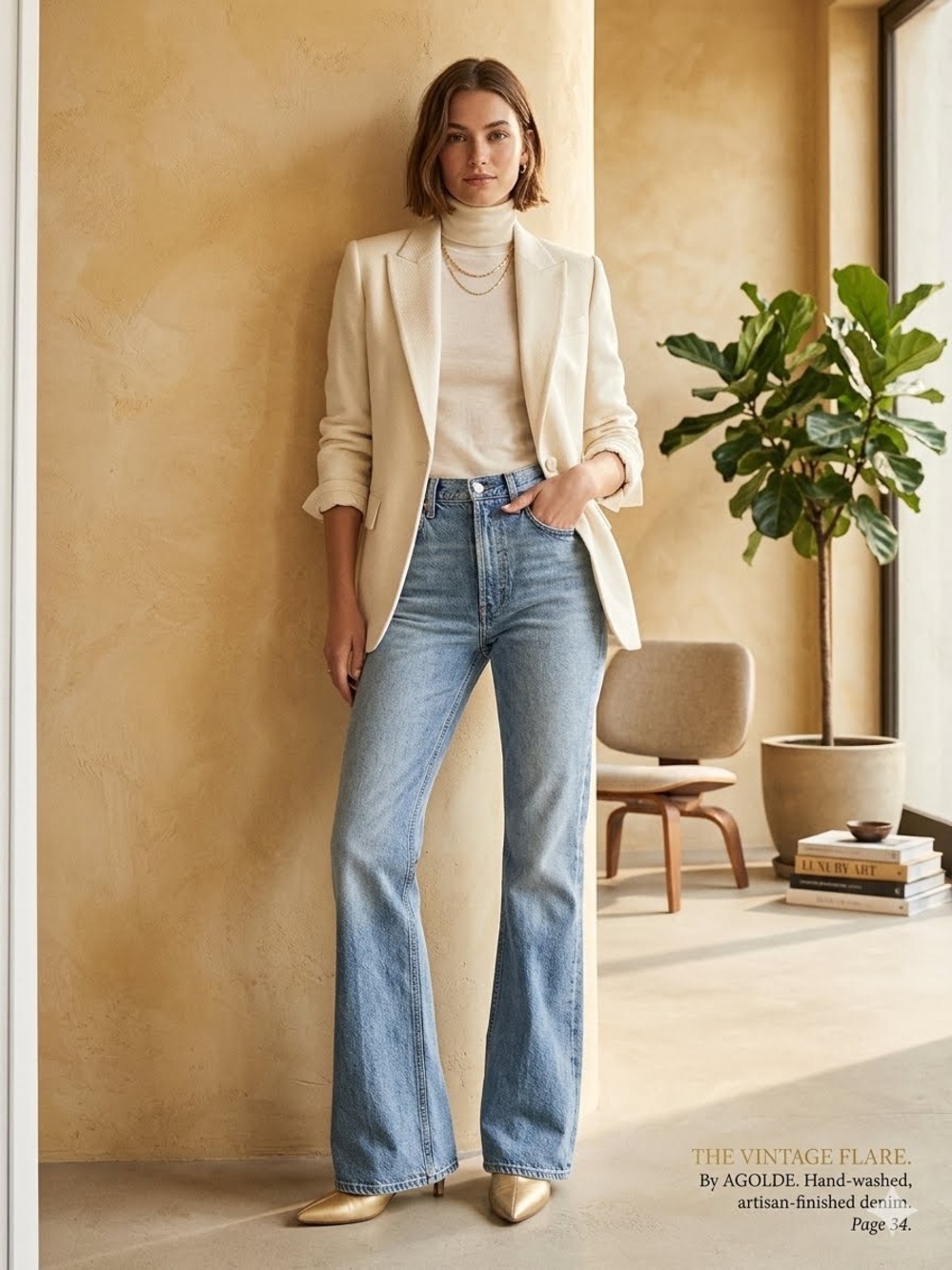 AGOLDE High-Rise Vintage Flare Jeans in Light Wash Denim